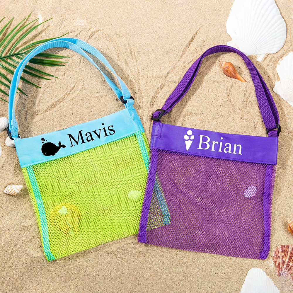 Personalized Seashell Mesh Monogramed Beach Bag