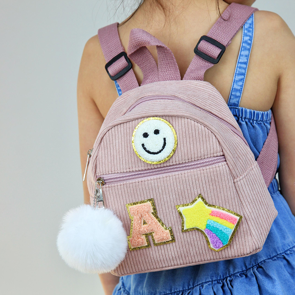 Personalized Varsity Letter Mini Corduroy Backpack