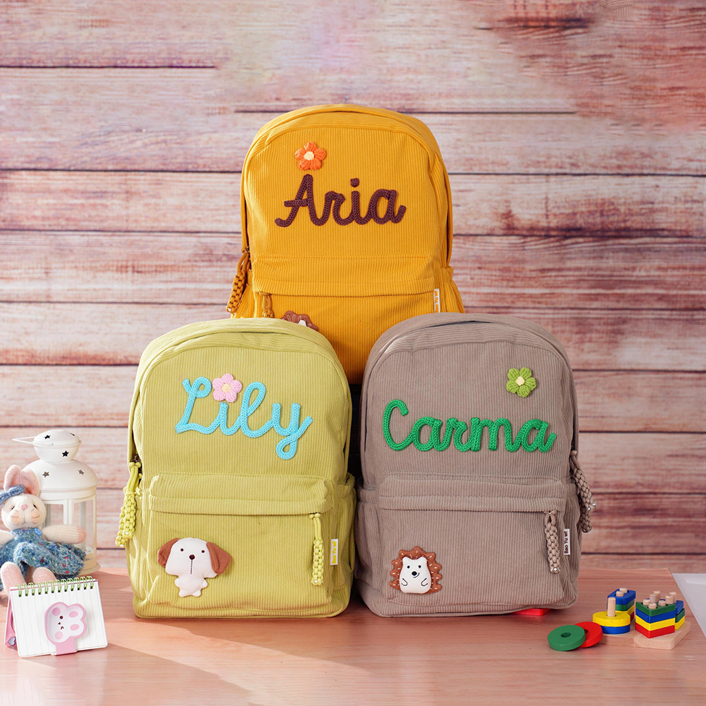 Personalized Hand Embroidery Lovely School Backpack
