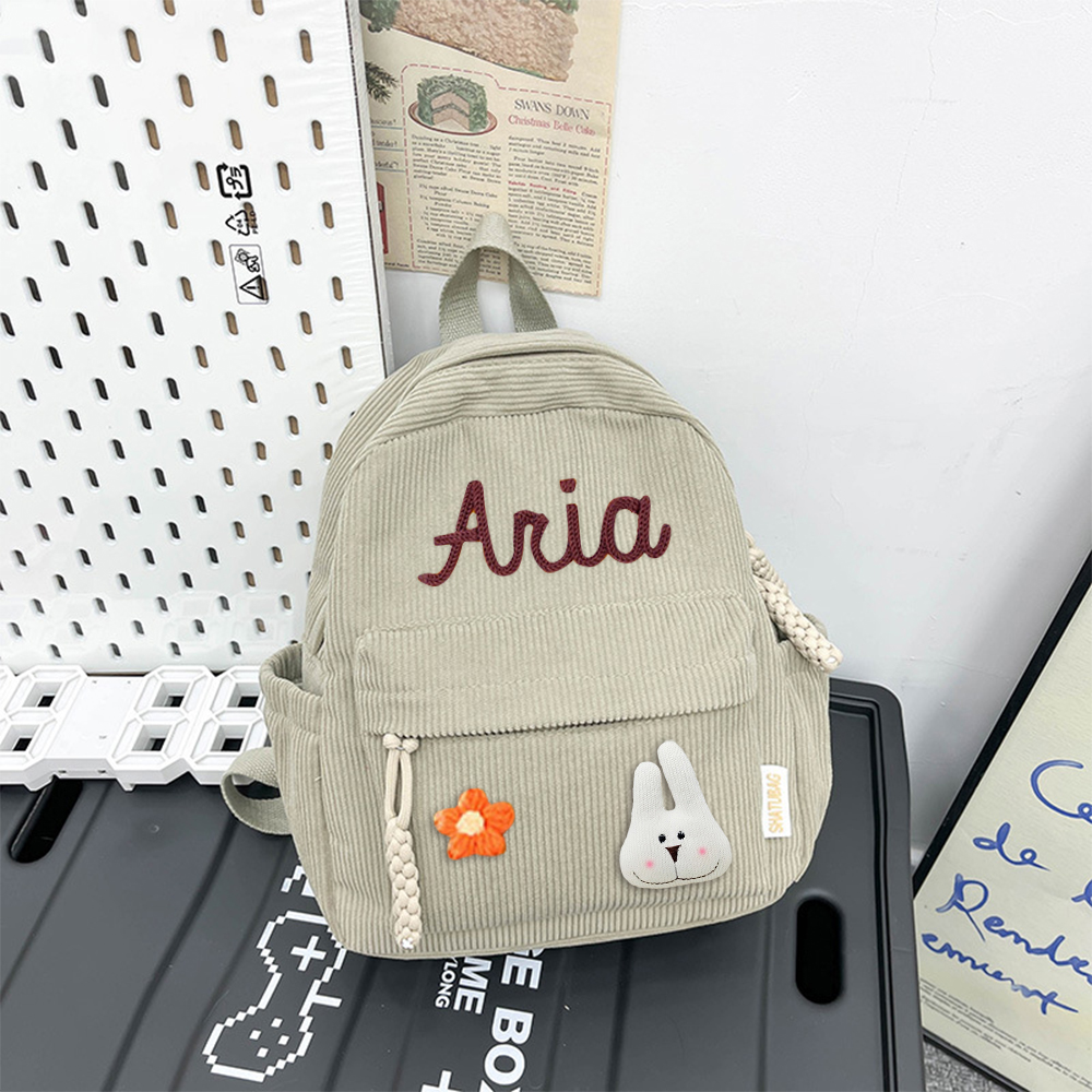Personalized Hand Embroidery Lovely School Backpack