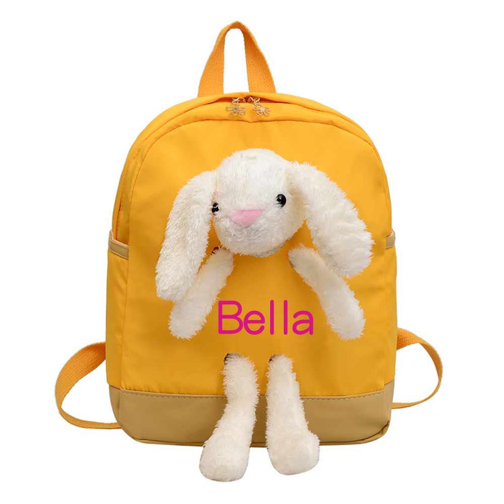 Personalized Kids Lovely Bunny Plush School Backpack