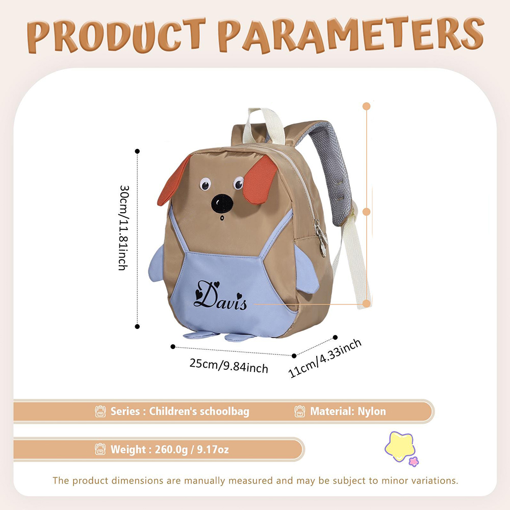 Personalized Cute Puppy Toddler Backpack