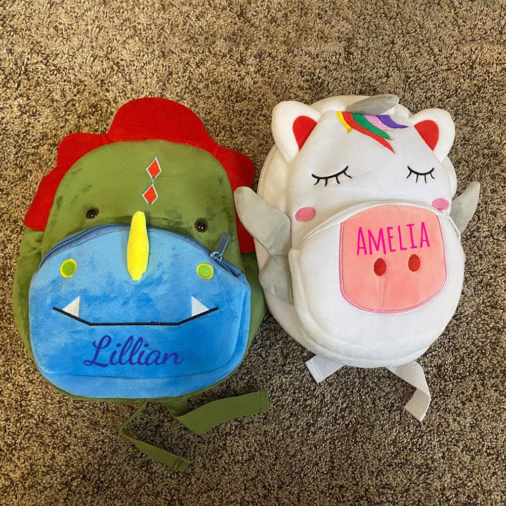 Personalized Cute Color Dinosaur Animals Toddler Backpack