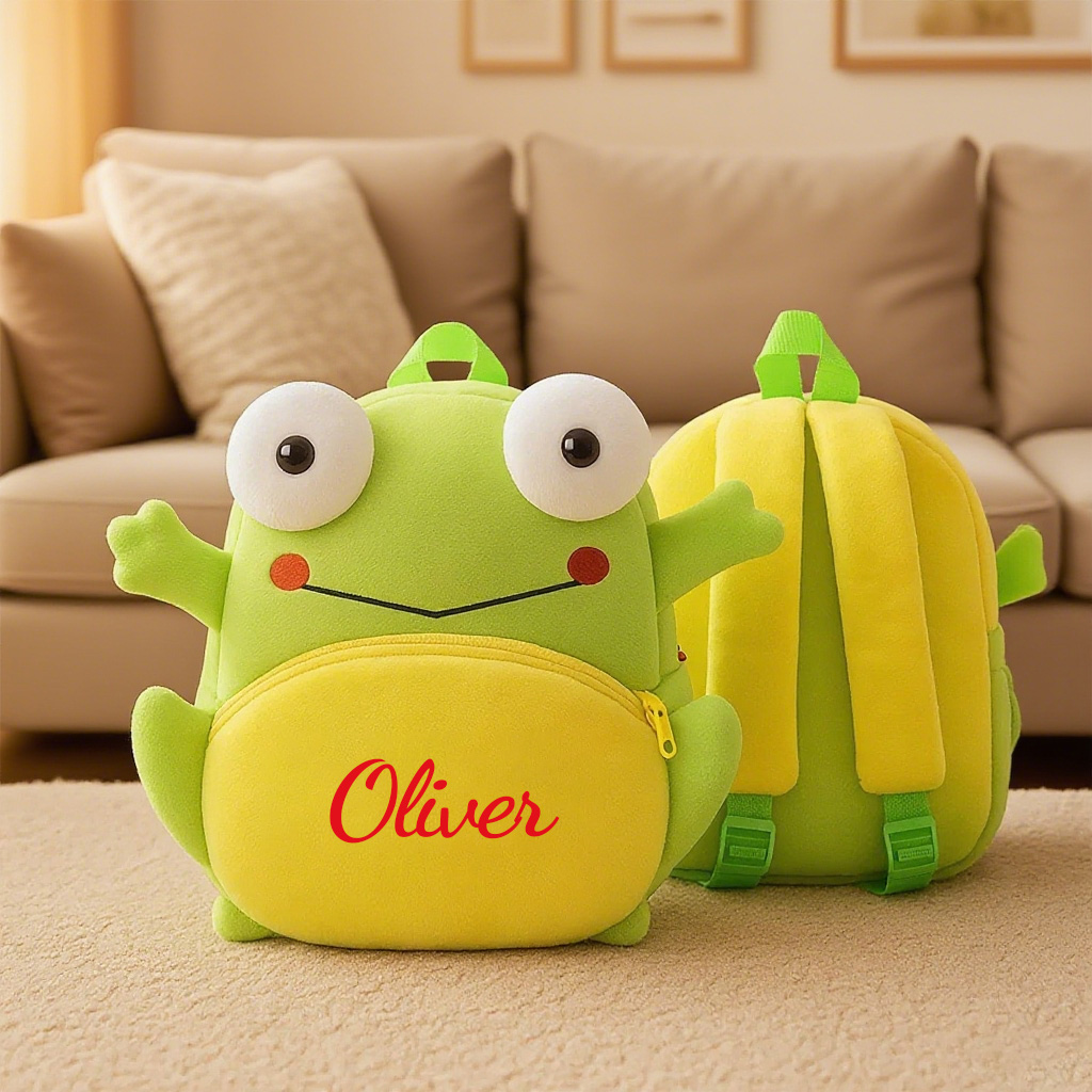 Personalized Cute Frog Animals Toddler Backpack