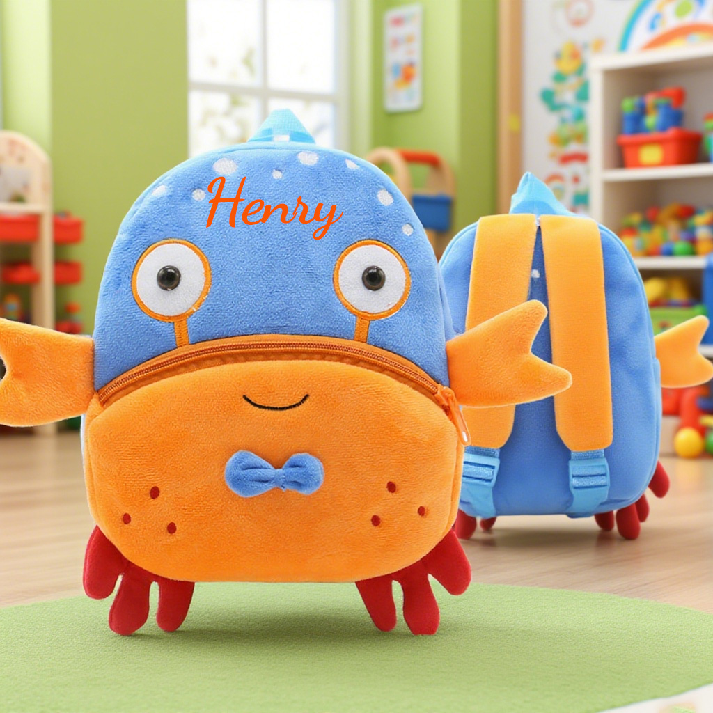 Personalized Cute Crab Animals Toddler Backpack