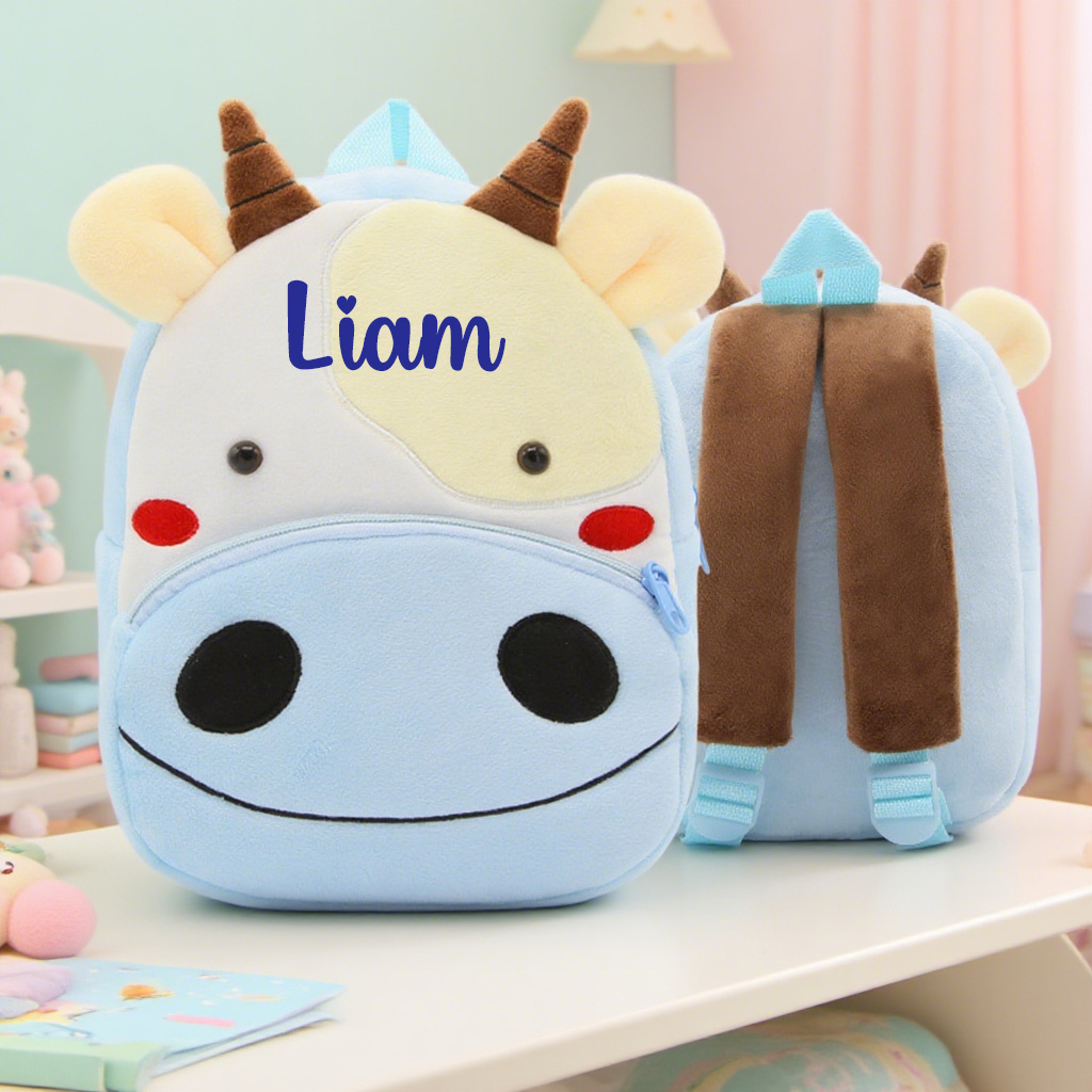 Personalized Cute Cow Animals Toddler Backpack