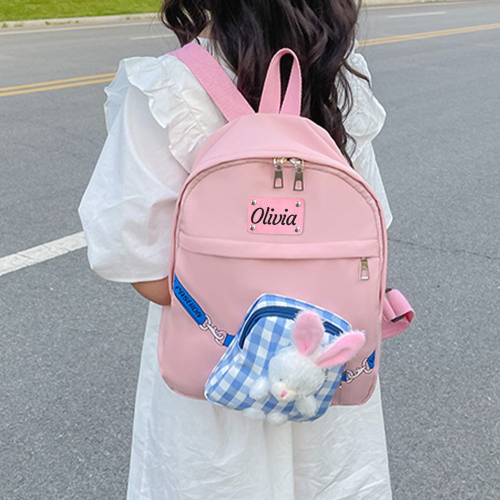 Personalized Kids Lovely Bunny School Backpack