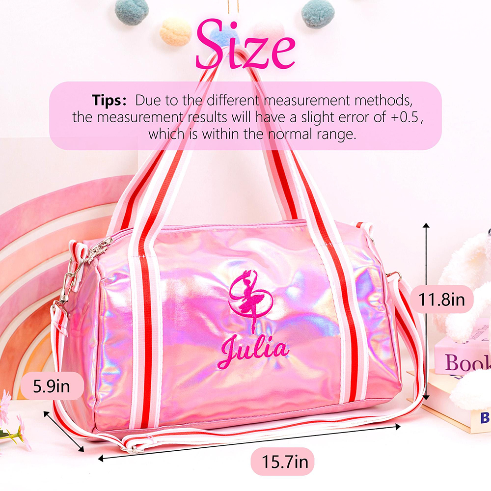 Personalized Sparkly Ballerina Duffel Bag