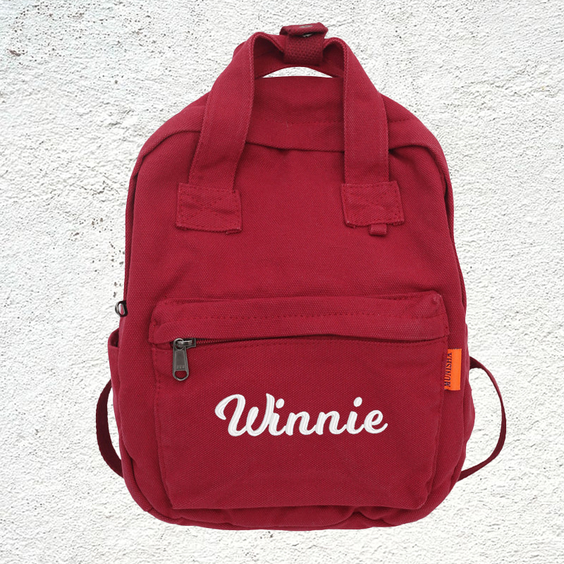 Personalized Embroidery Kid Canvas Backpack