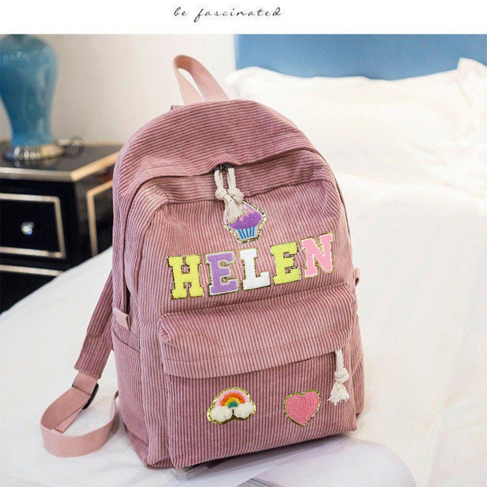 Personalized Chenille Patch Back To School  Backpack