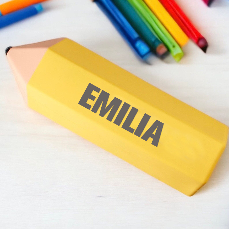 Personalized Kids Silicone Pencil Shaped Case