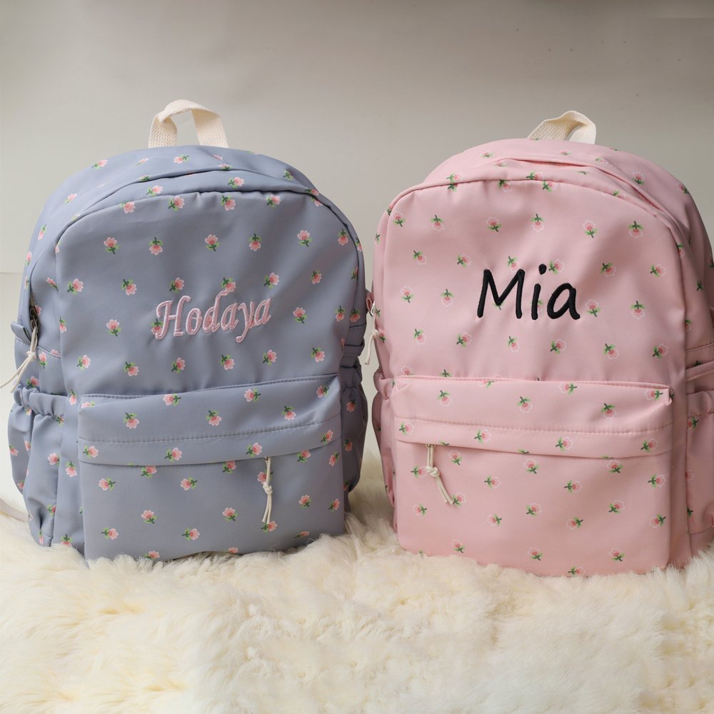 Personalized Embroidery Kid Floral Backpack