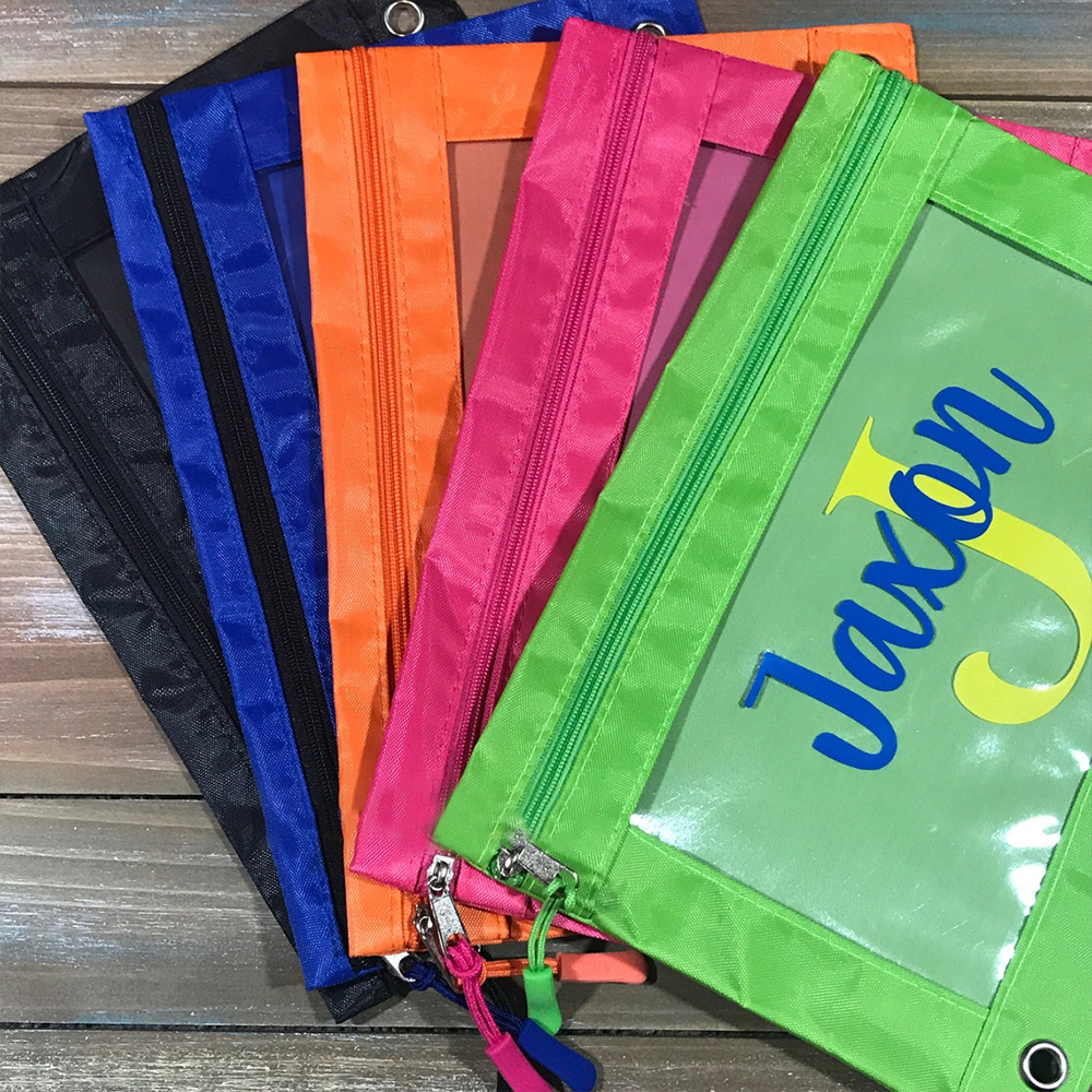 Personalized Monogrammed Canvas Zipper Kid Pencil Case