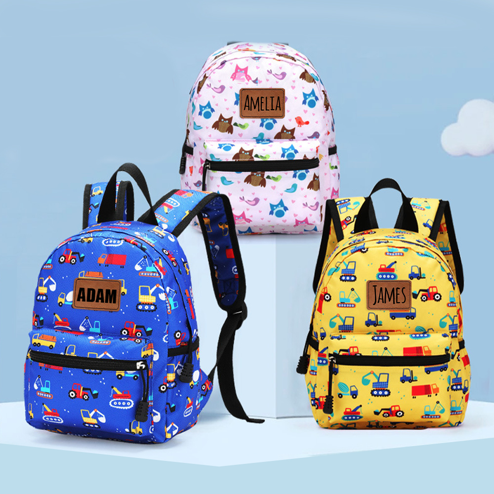 Personalized Original Leather Patch Back to School Backpack