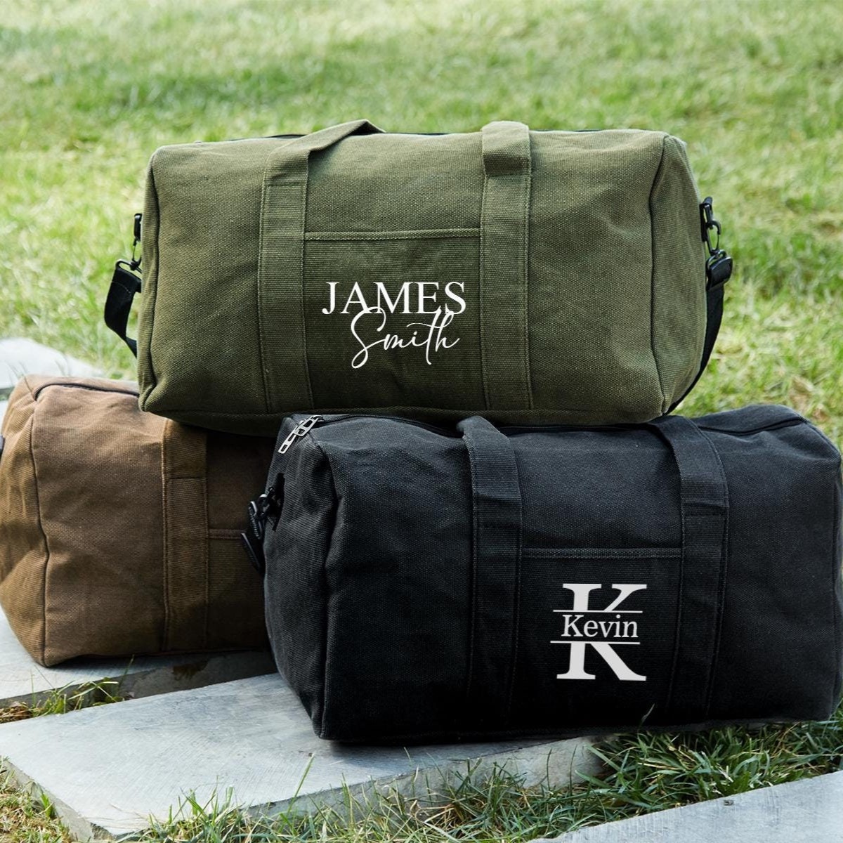 Personalized Print Canvas Duffel Bag