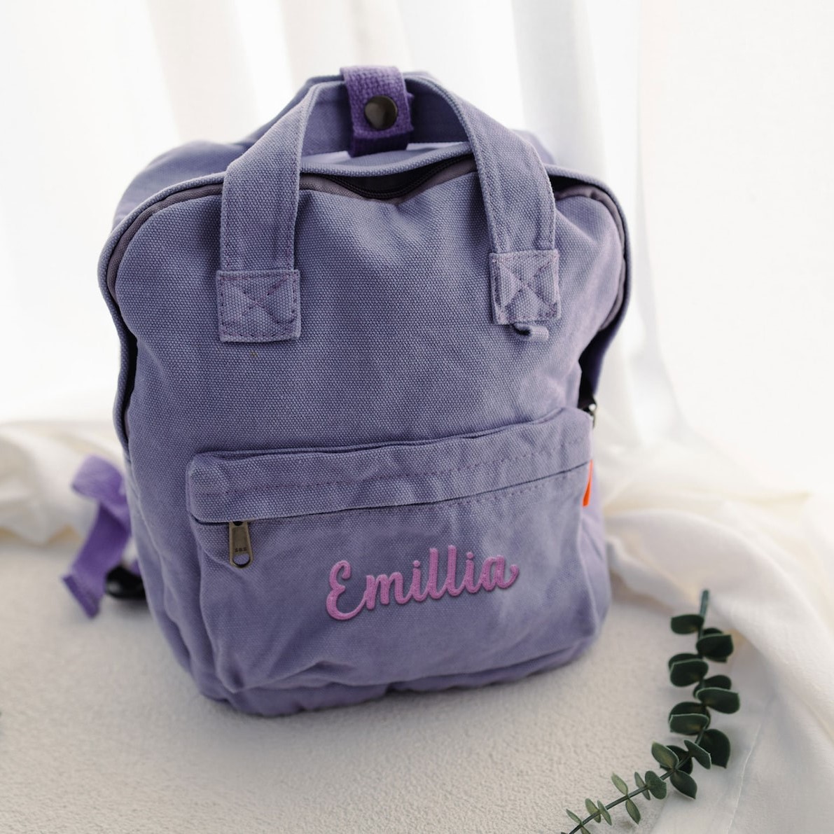 Personalized Embroidery Kid Canvas Backpack