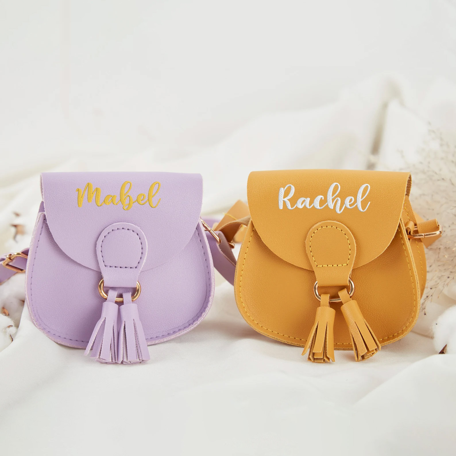 Personalized Embroidery Girls Color Tassel Purse