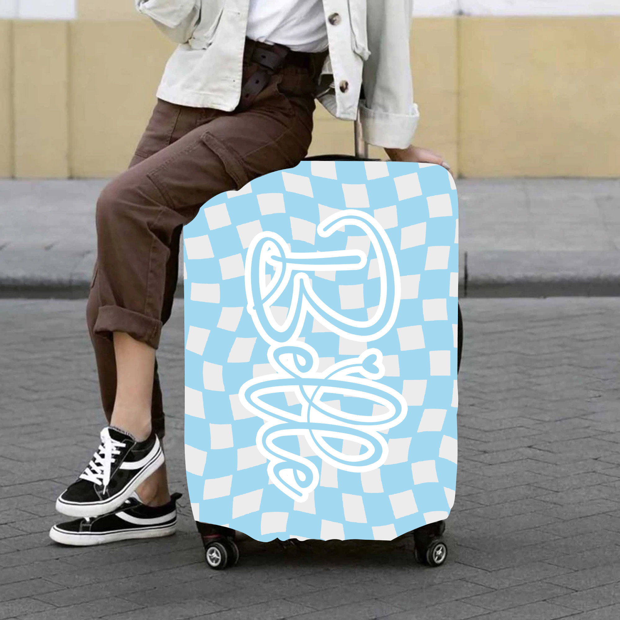 Personalized Original Checker High-elastic Suitcase Protector Luggage Cover