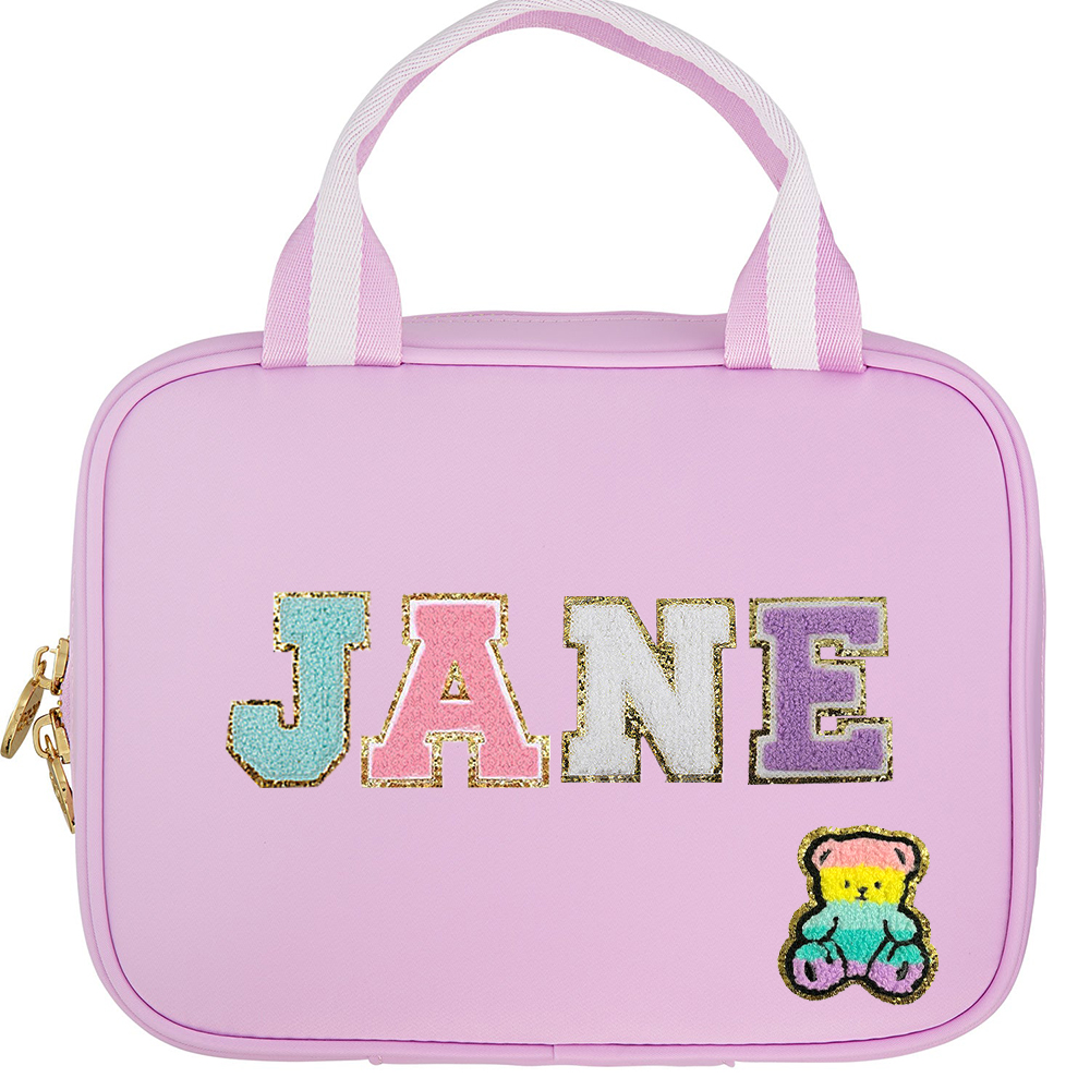Personalized Chenille Letters Patch Kids Lunch Bag