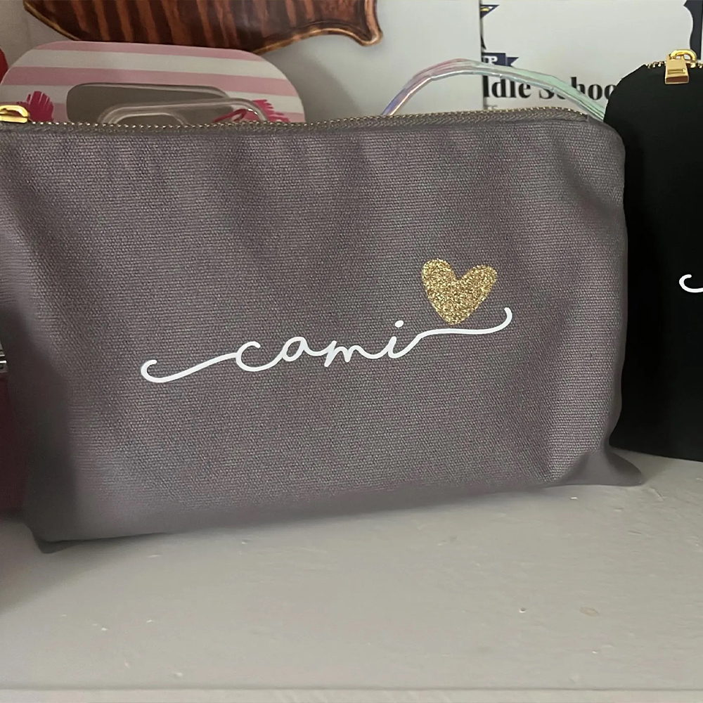 Personalized Multicolor Canvas Portable Makeup Bags