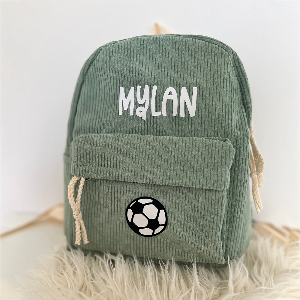 Personalized Kids Cute Corduroy School Backpack