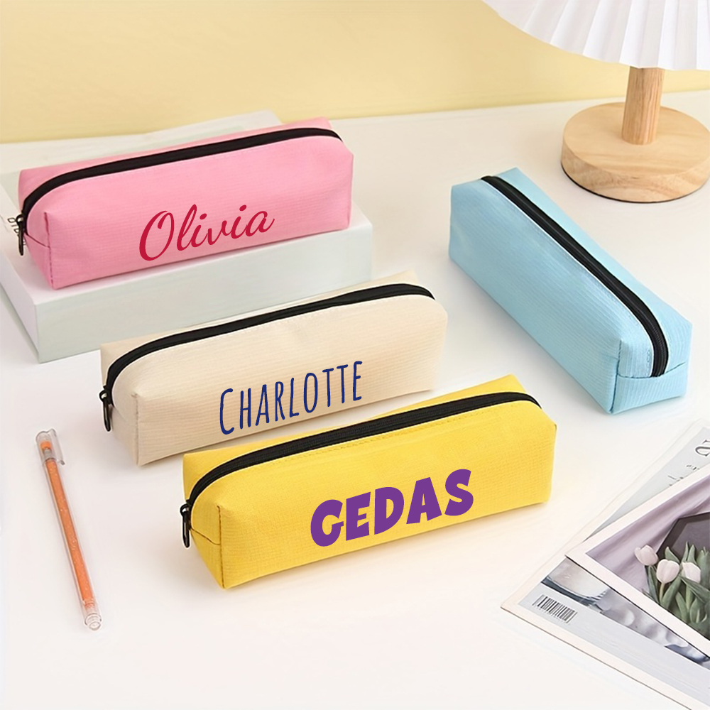 Personalized Colorful Canvas Pencil Bag