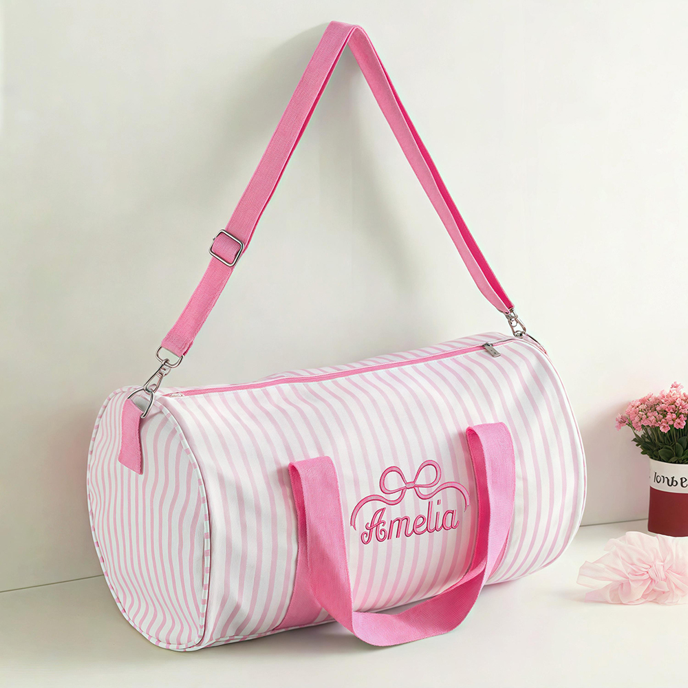 Personalized Embroidery Kids Striped Ballet Bag