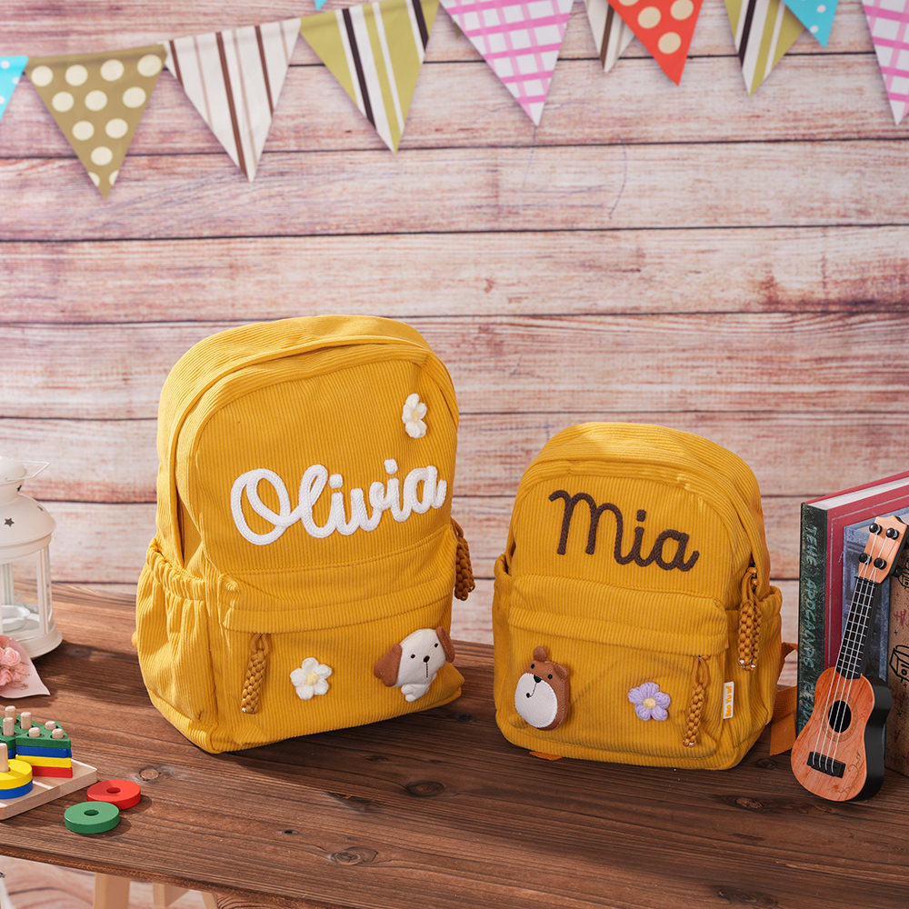 Personalized Hand Embroidery Lovely School Backpack