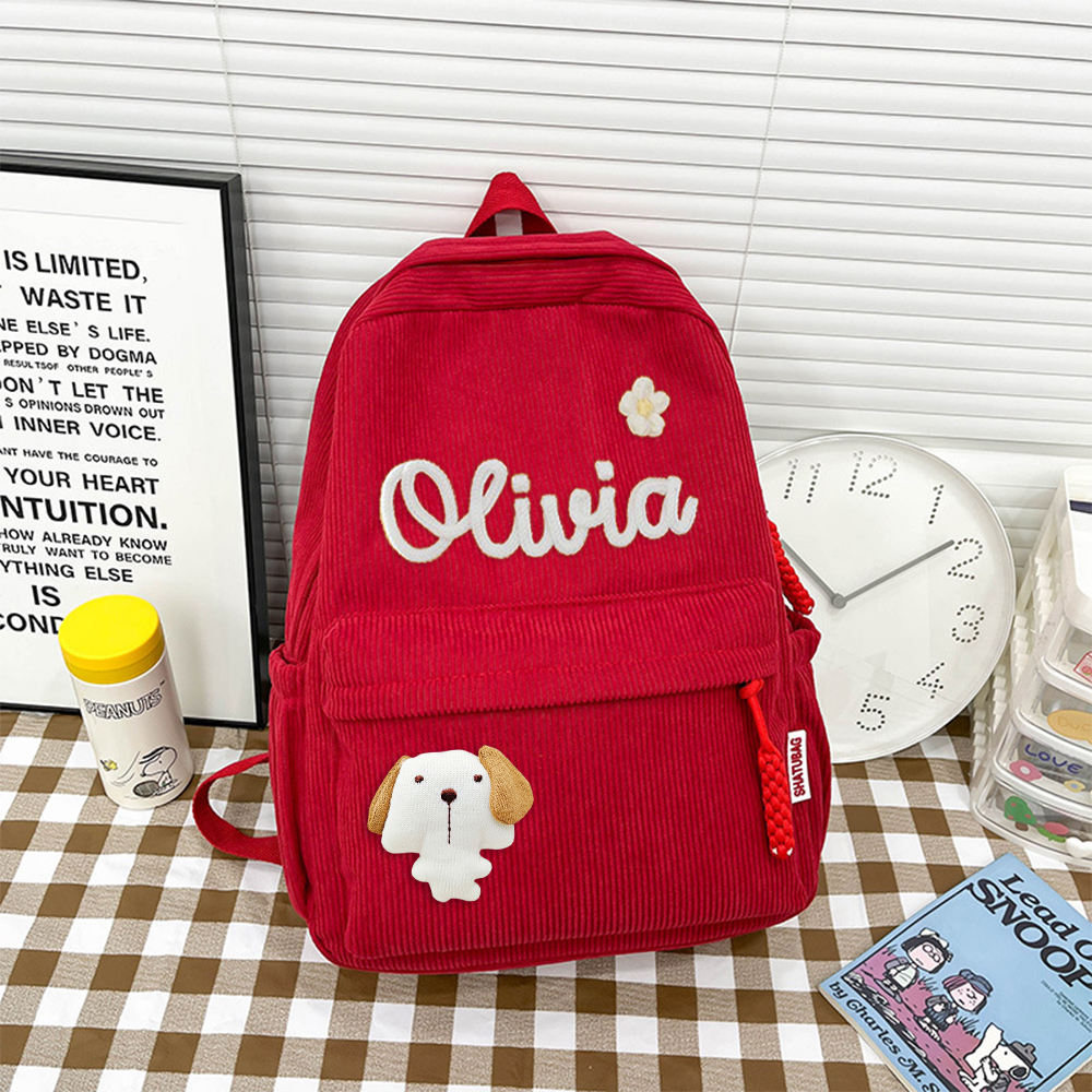 Personalized Hand Embroidery Lovely School Backpack
