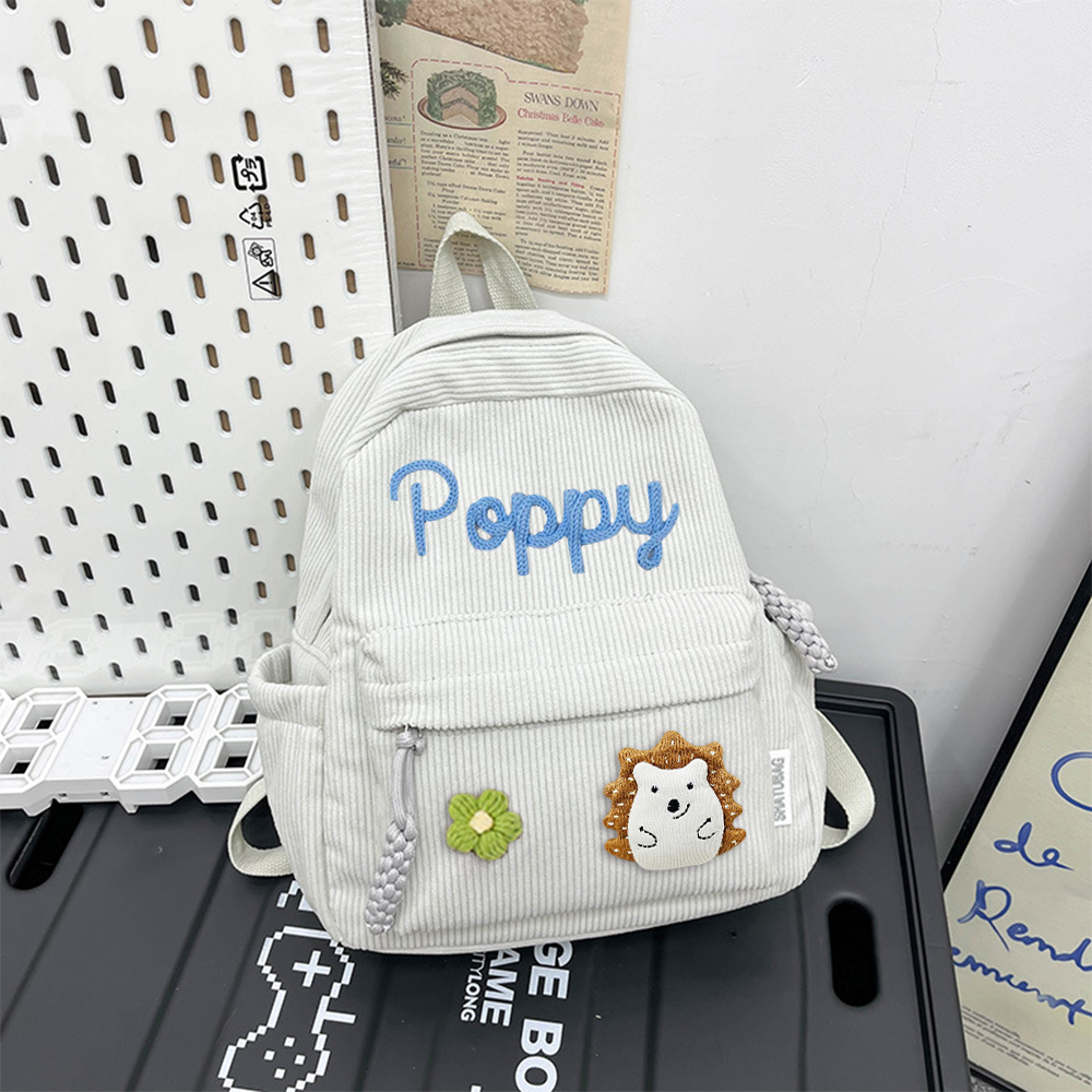 Personalized Hand Embroidery Lovely School Backpack