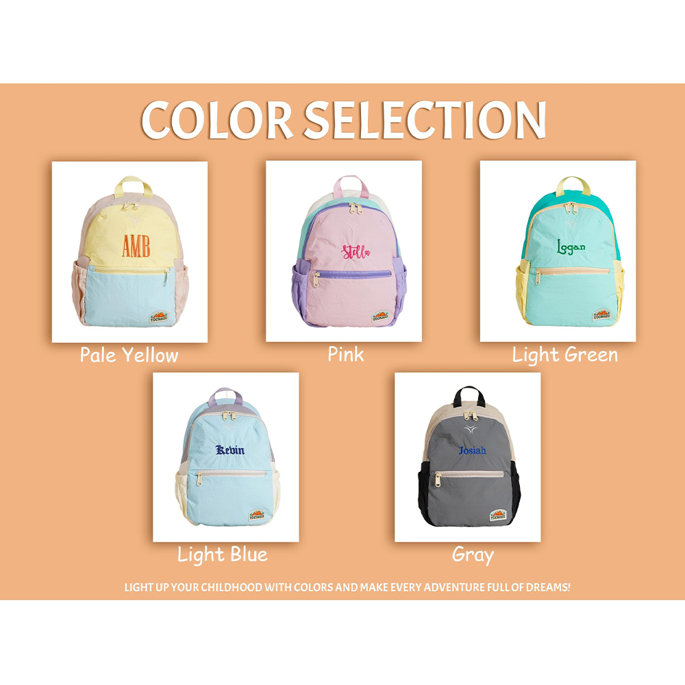 Personalized Embroidery Kids Colorful Ultralight Backpack