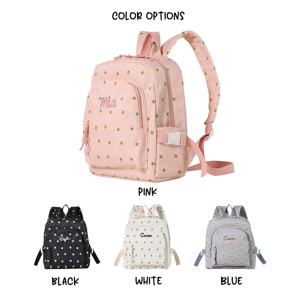 Personalized Embroidered Sweet Floral Toddler School Backpack