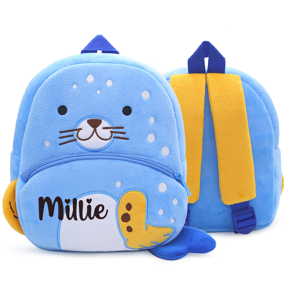 Personalized Cute Seal Animals Toddler Backpack