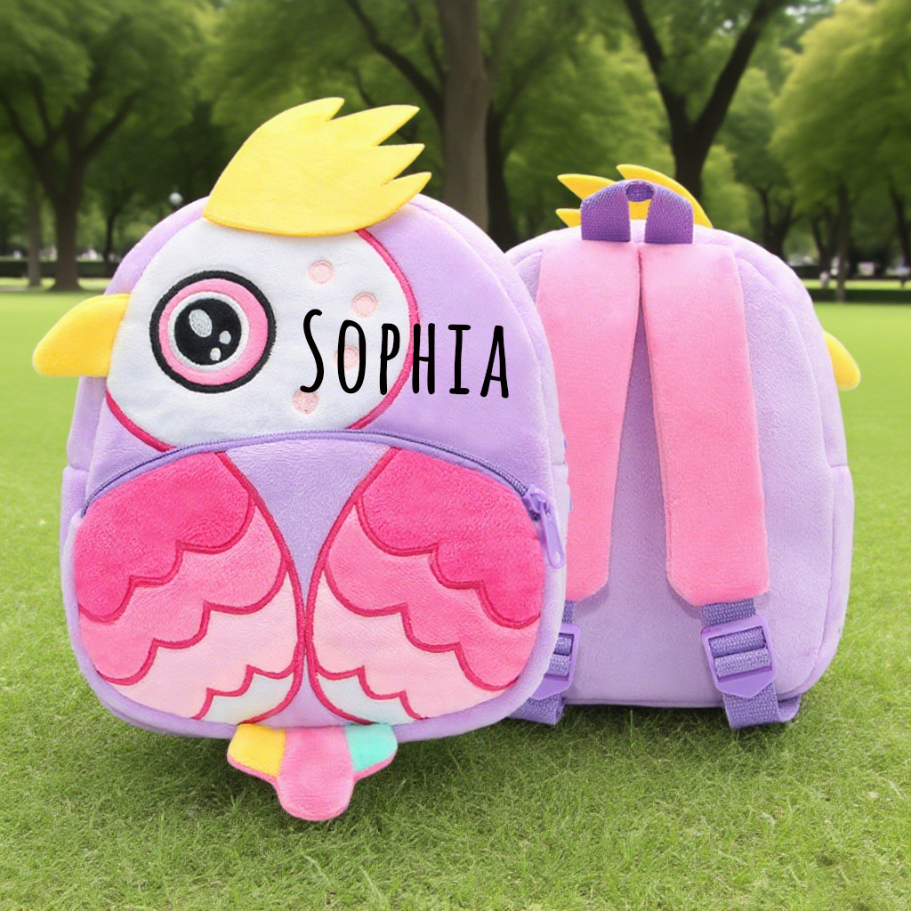 Personalized Cute Purple Owl Animals Toddler Backpack