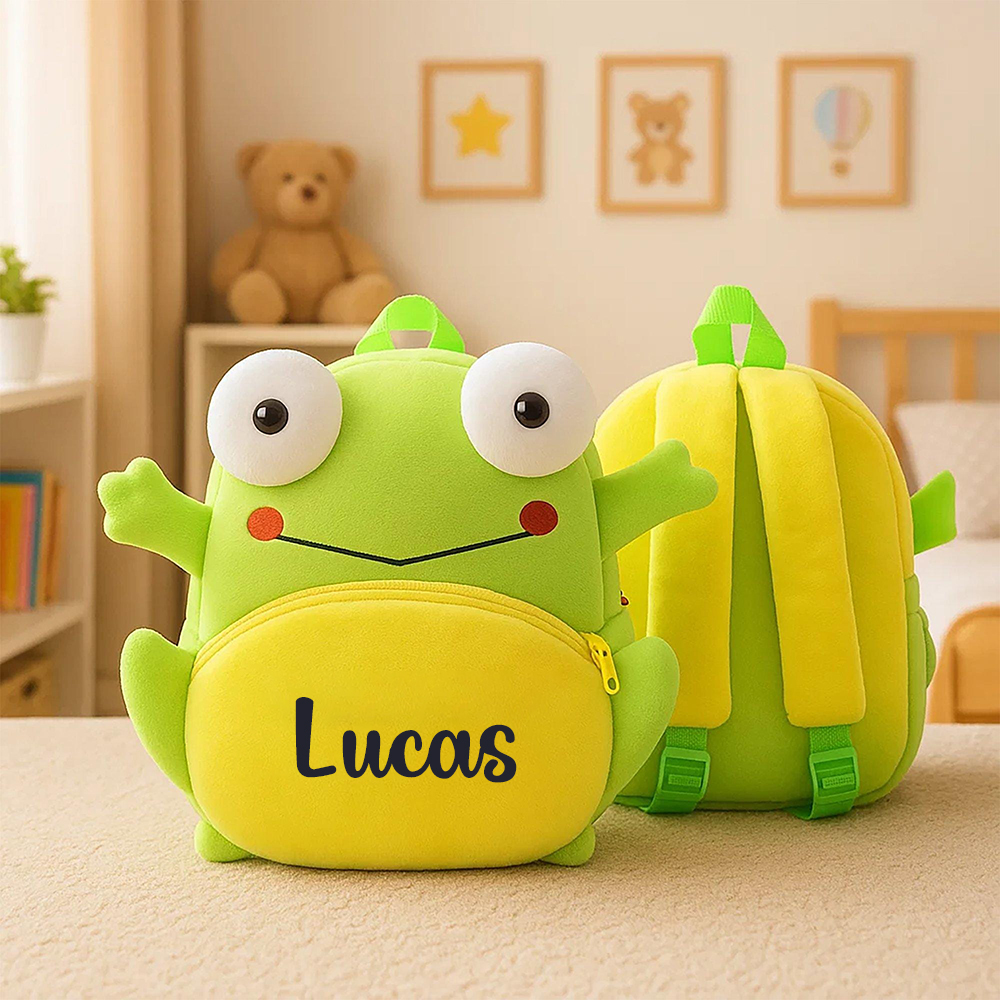 Personalized Cute Frog Animals Toddler Backpack