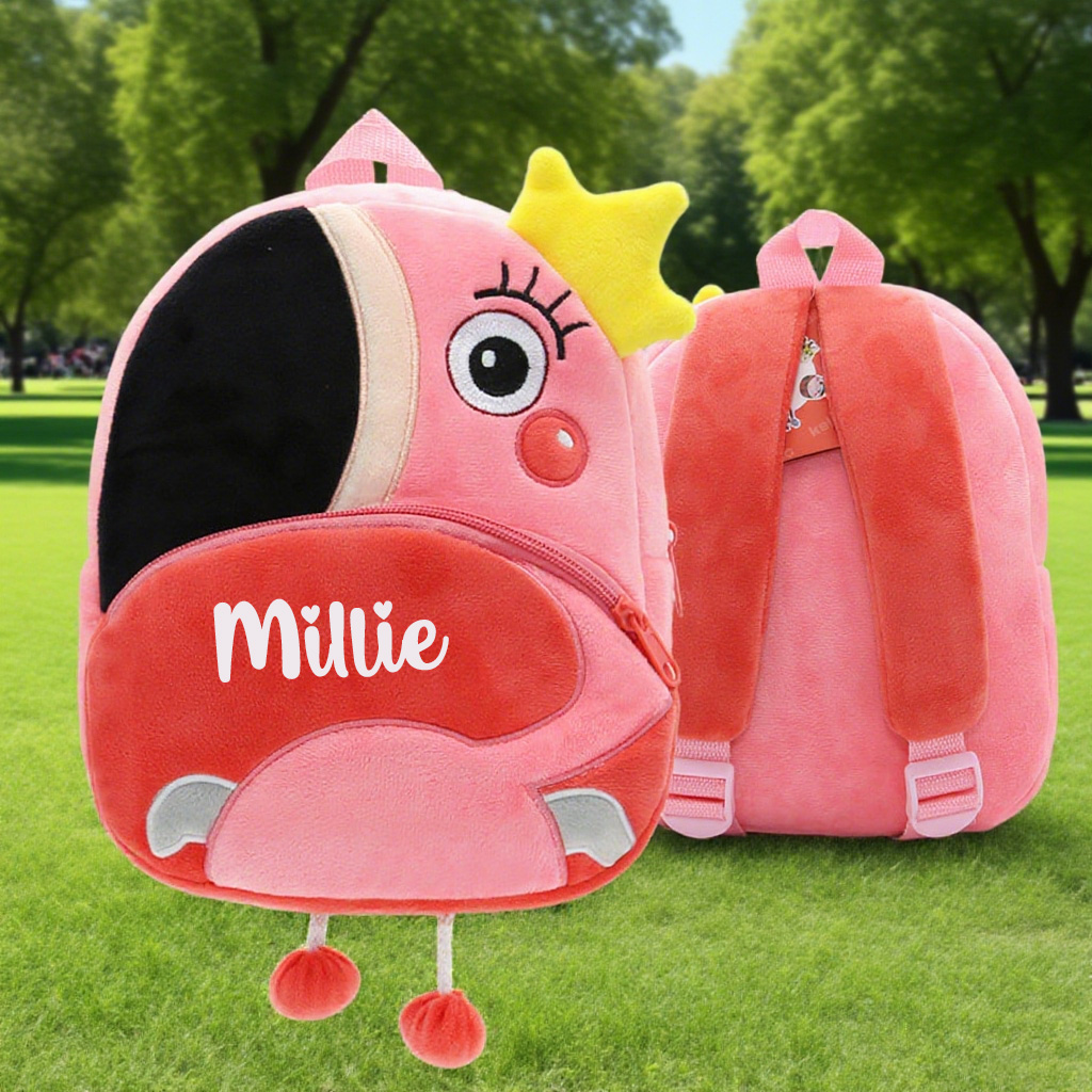 Personalized Cute Flamingo Animals Toddler Backpack
