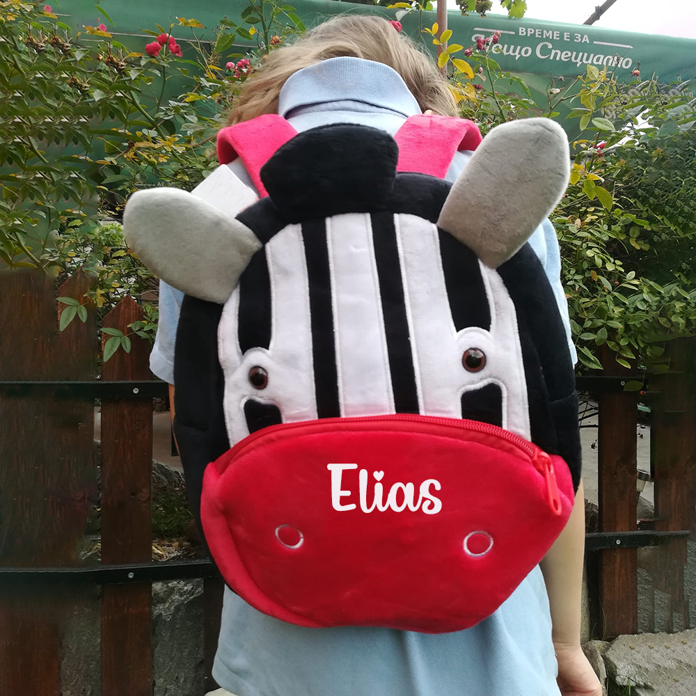 Personalized Cute Zebra Animals Toddler Backpack
