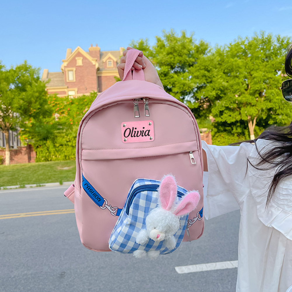 Personalized Kids Lovely Bunny School Backpack
