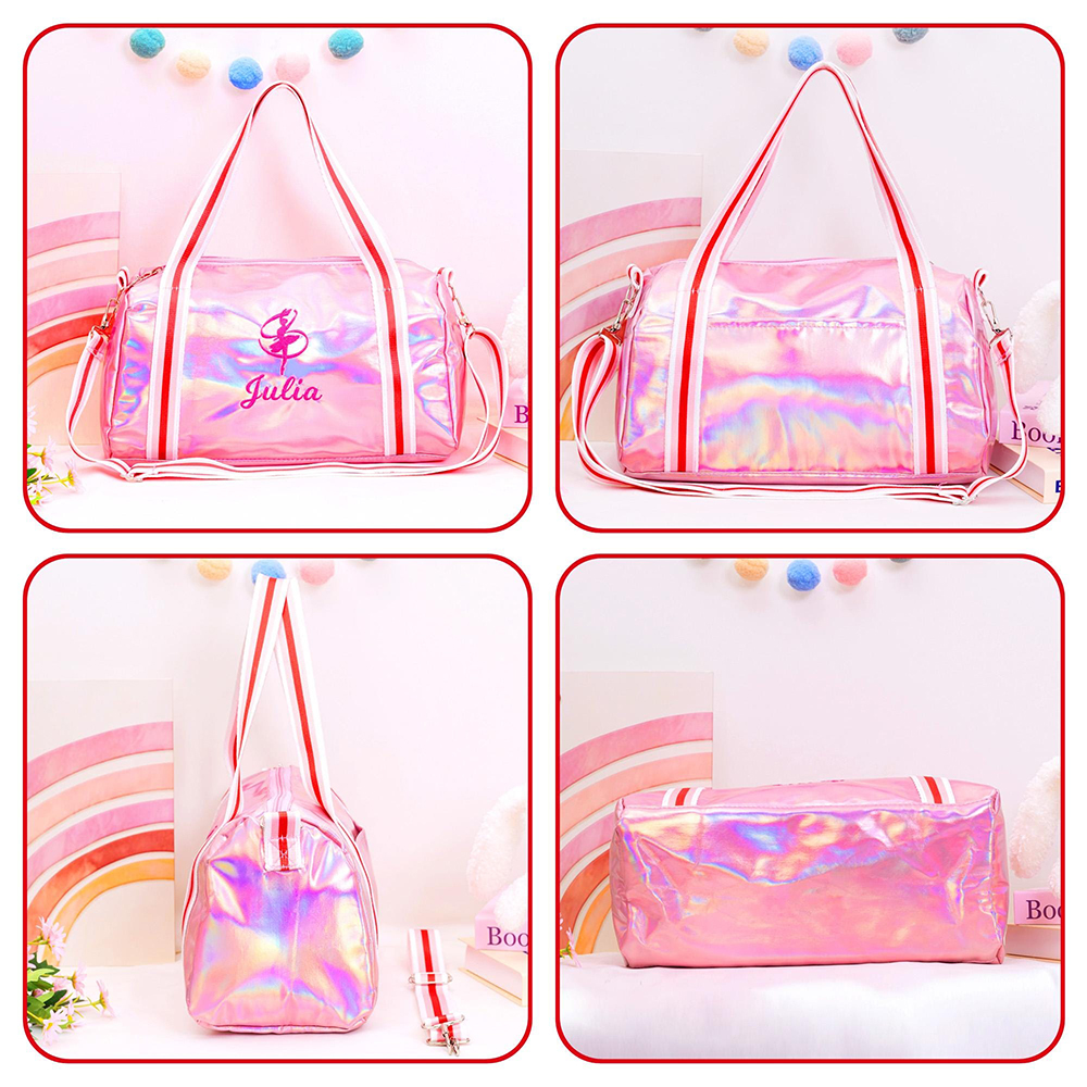 Personalized Sparkly Ballerina Duffel Bag