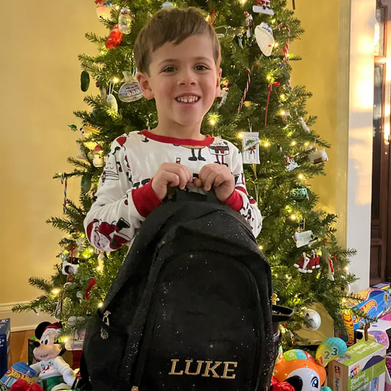 Personalized Embroidery Kid Glitter Backpack