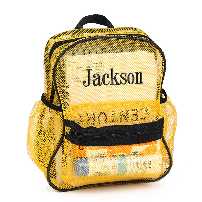 Personalized Embroidery Transparent Mesh Backpack
