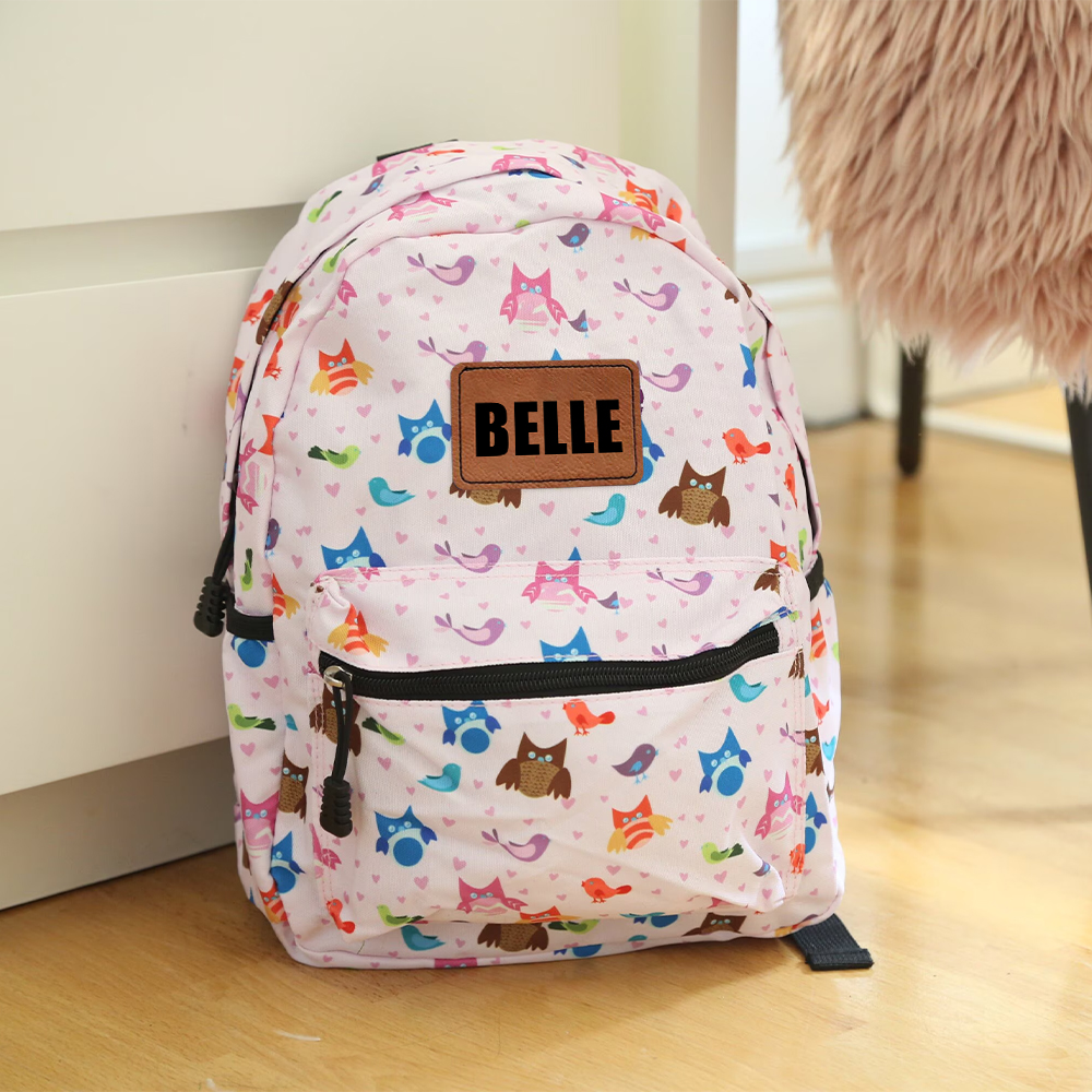 Personalized Original Leather Patch Back to School Backpack