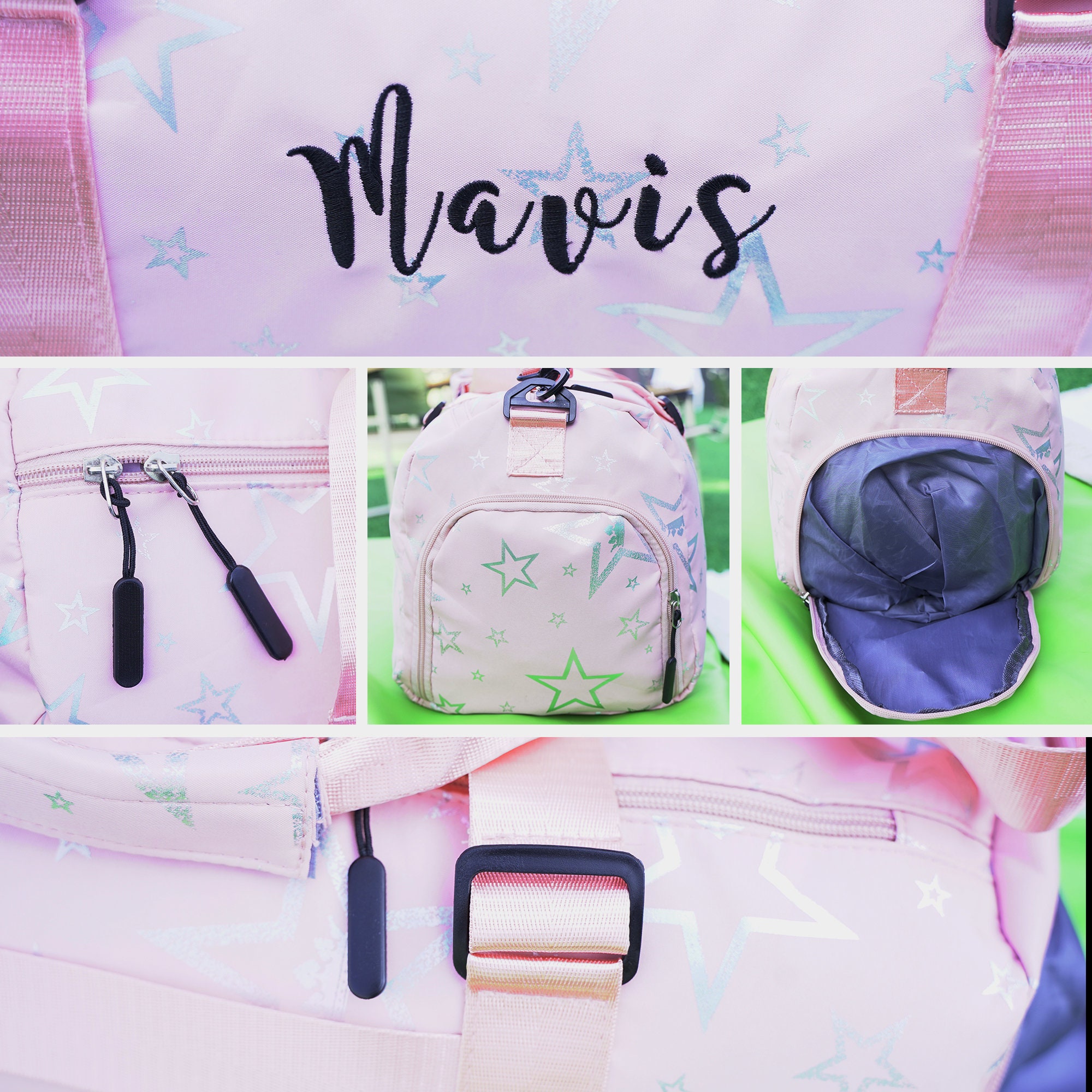 Personalized Embroidery Star Oxford Fabric Duffle Bag