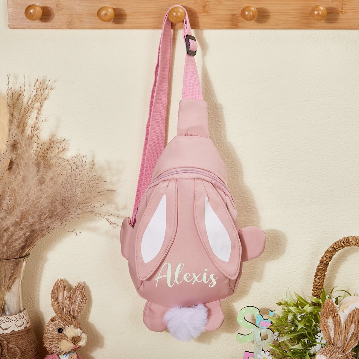 Personalized Embroidered Kids Bunny Crossbody Bag