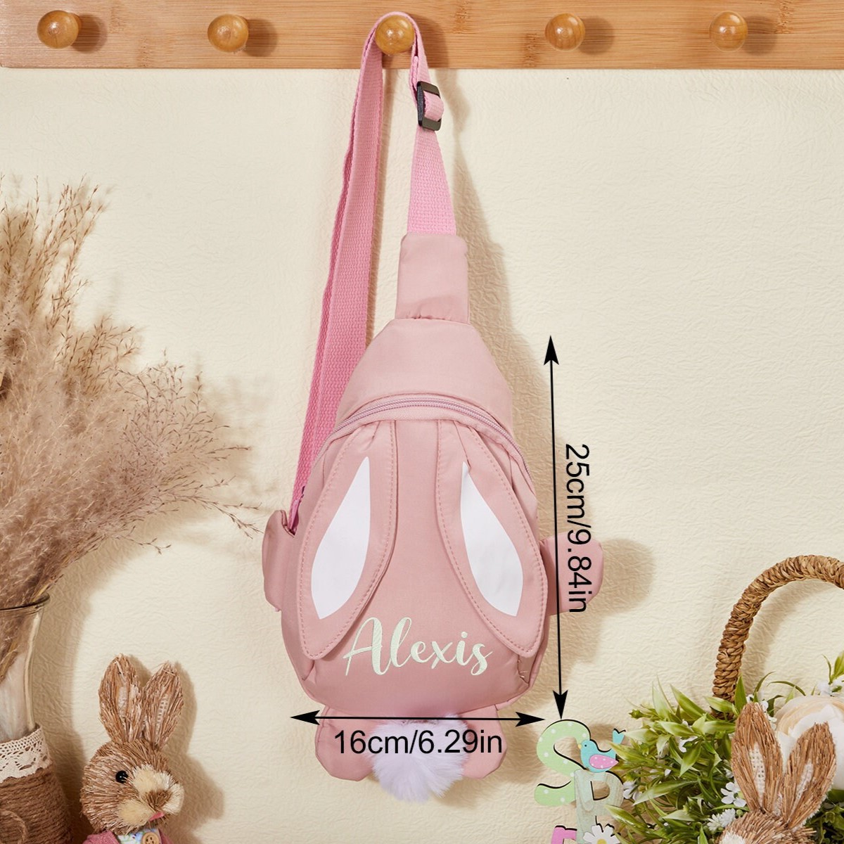 Personalized Embroidered Kids Bunny Crossbody Bag