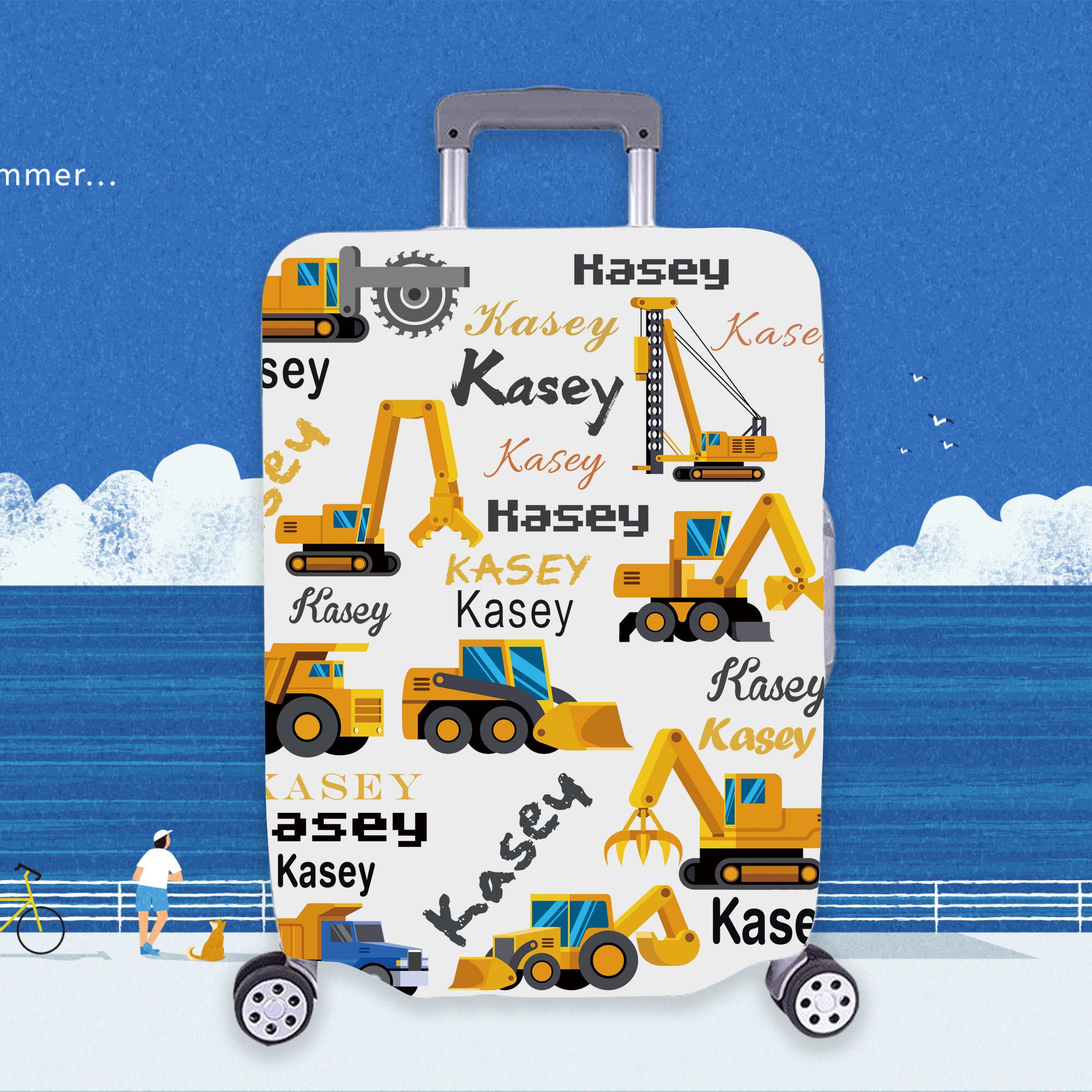 Personalized Truck High-elastic Suitcase Protector Luggage Cover