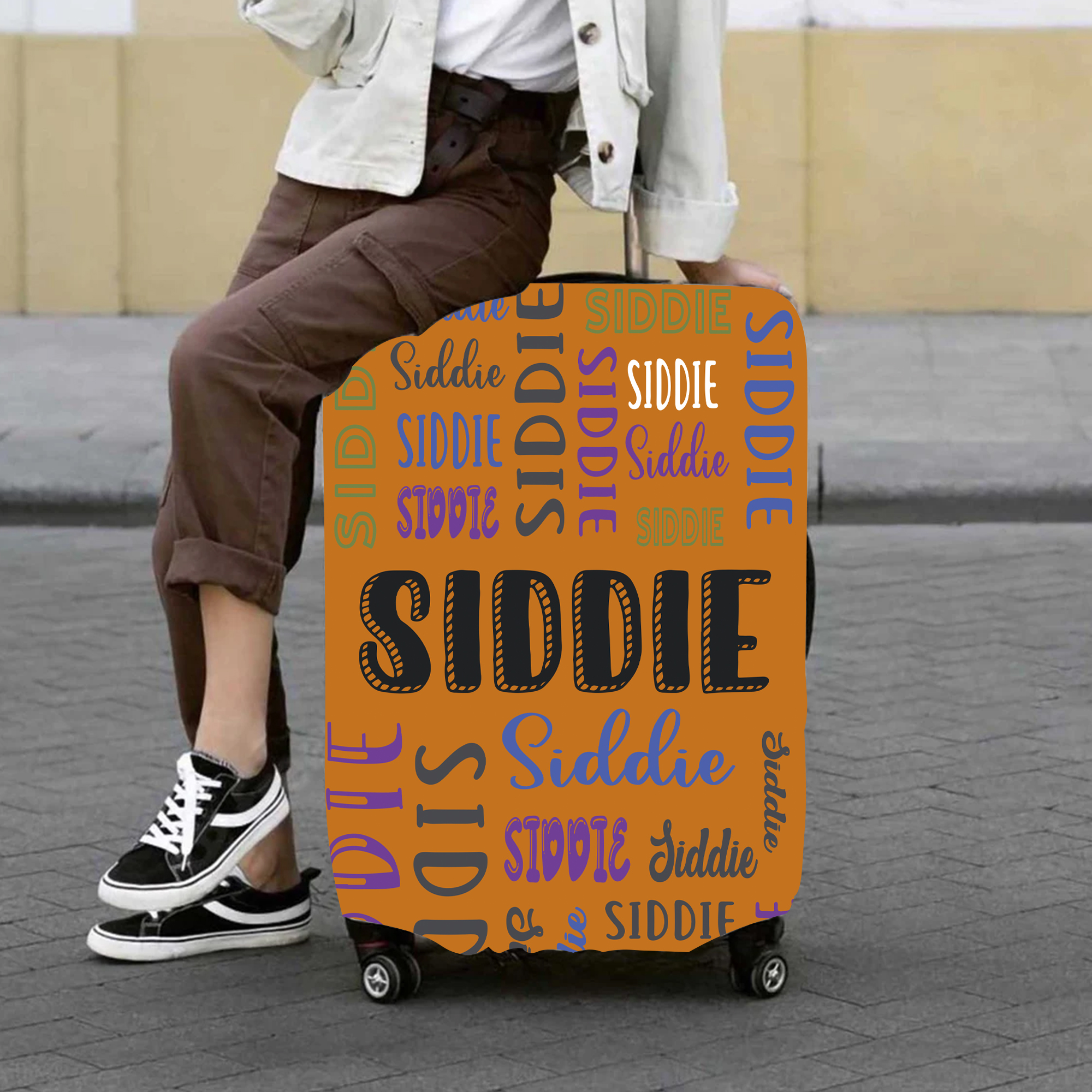 Personalized Original Monogram High-elastic Suitcase Protector Luggage Cover