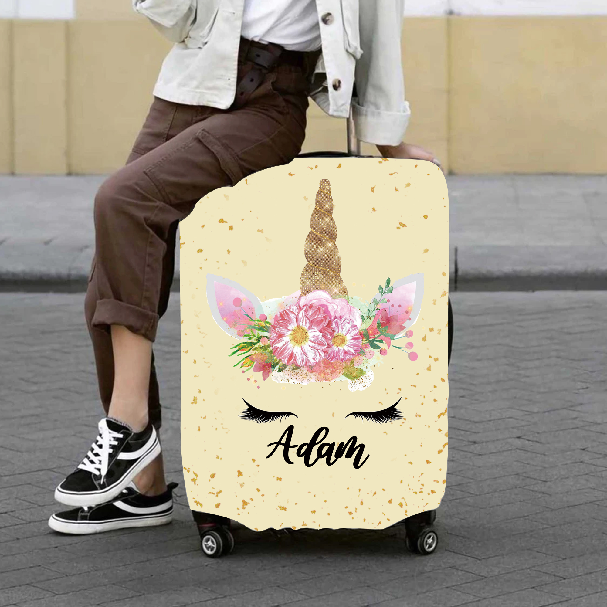 Personalized Lovely Unicorn High-elastic Suitcase Protector Luggage Cover