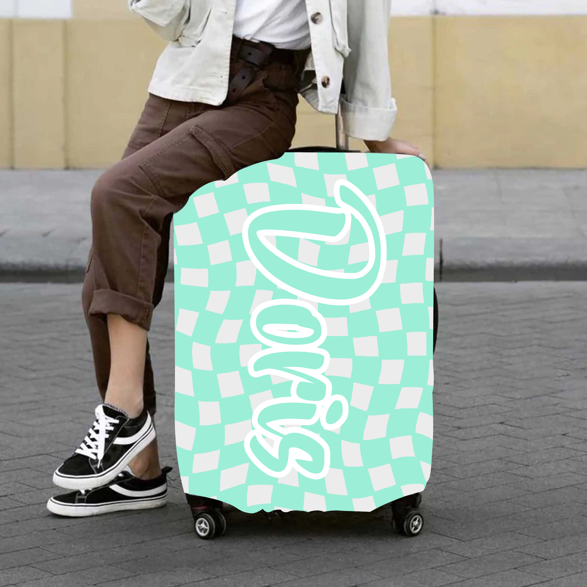 Personalized Original Checker High-elastic Suitcase Protector Luggage Cover