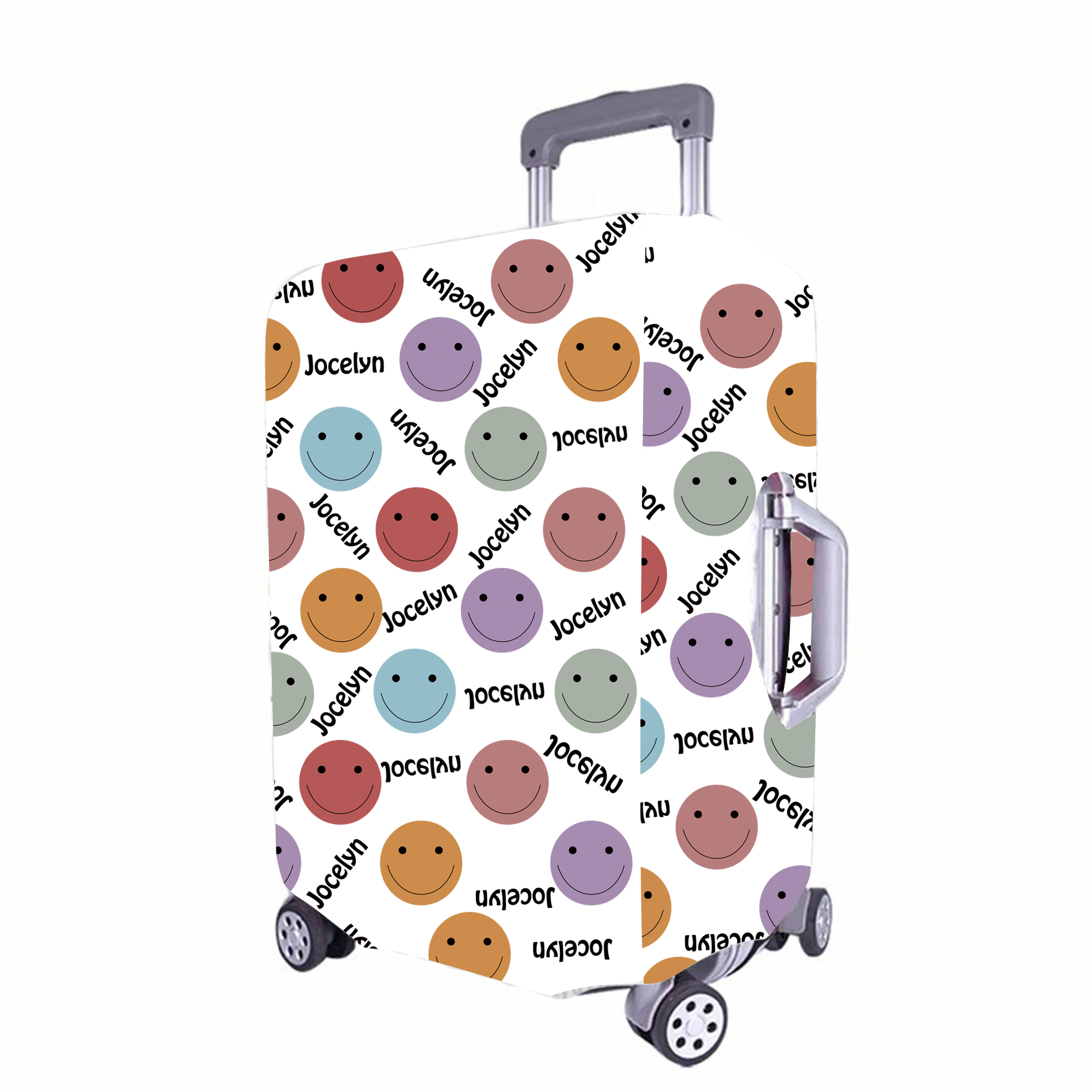 Personalized Colorful Smiling Faces High-elastic Suitcase Protector Luggage Cover
